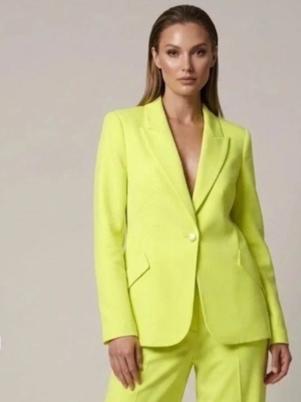 L’AGENCE Chamberlain Blazer Neon Yellow / Lime Green - Size 10